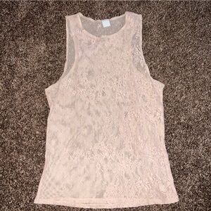 Only Hearts Cream Mesh Tank Top